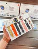 i20 Ultra Max Smart Watch + AirPods + 7 Straps (10 in 1 Set) Combo Pack